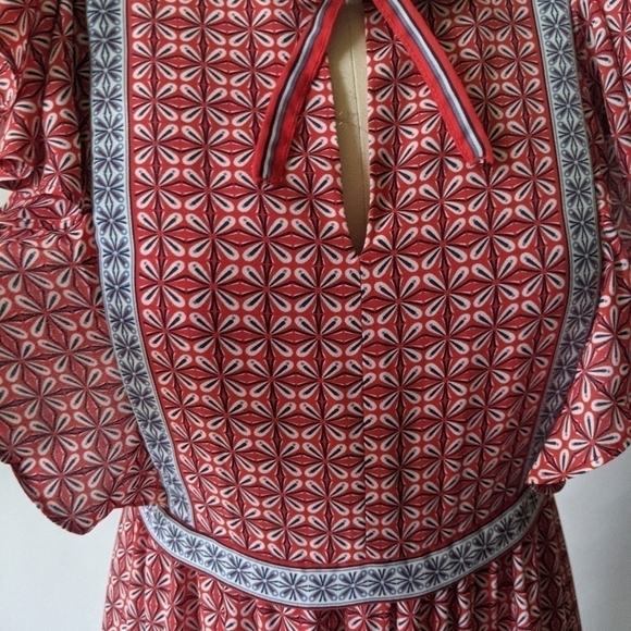 NWT Max Studio Flutter Sleeve Tiered Midi Dress XS 70s Bohemian Cottagecore - Picture 5 of 10